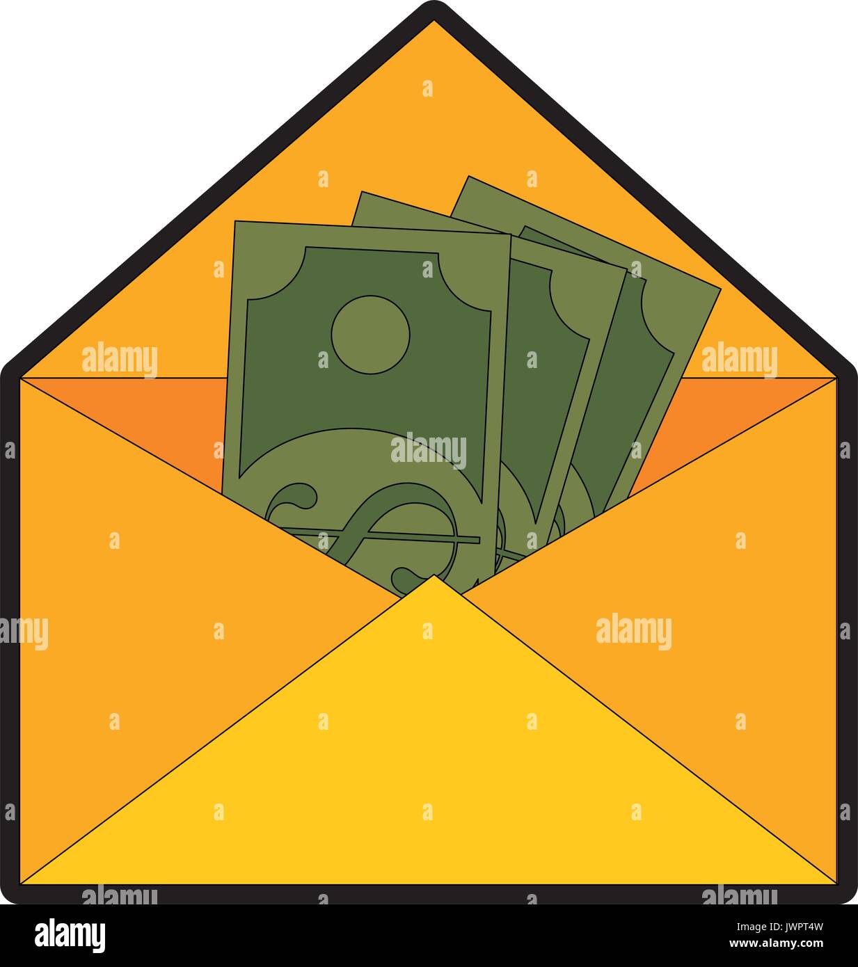 envelope with money icon over white background vector illustration