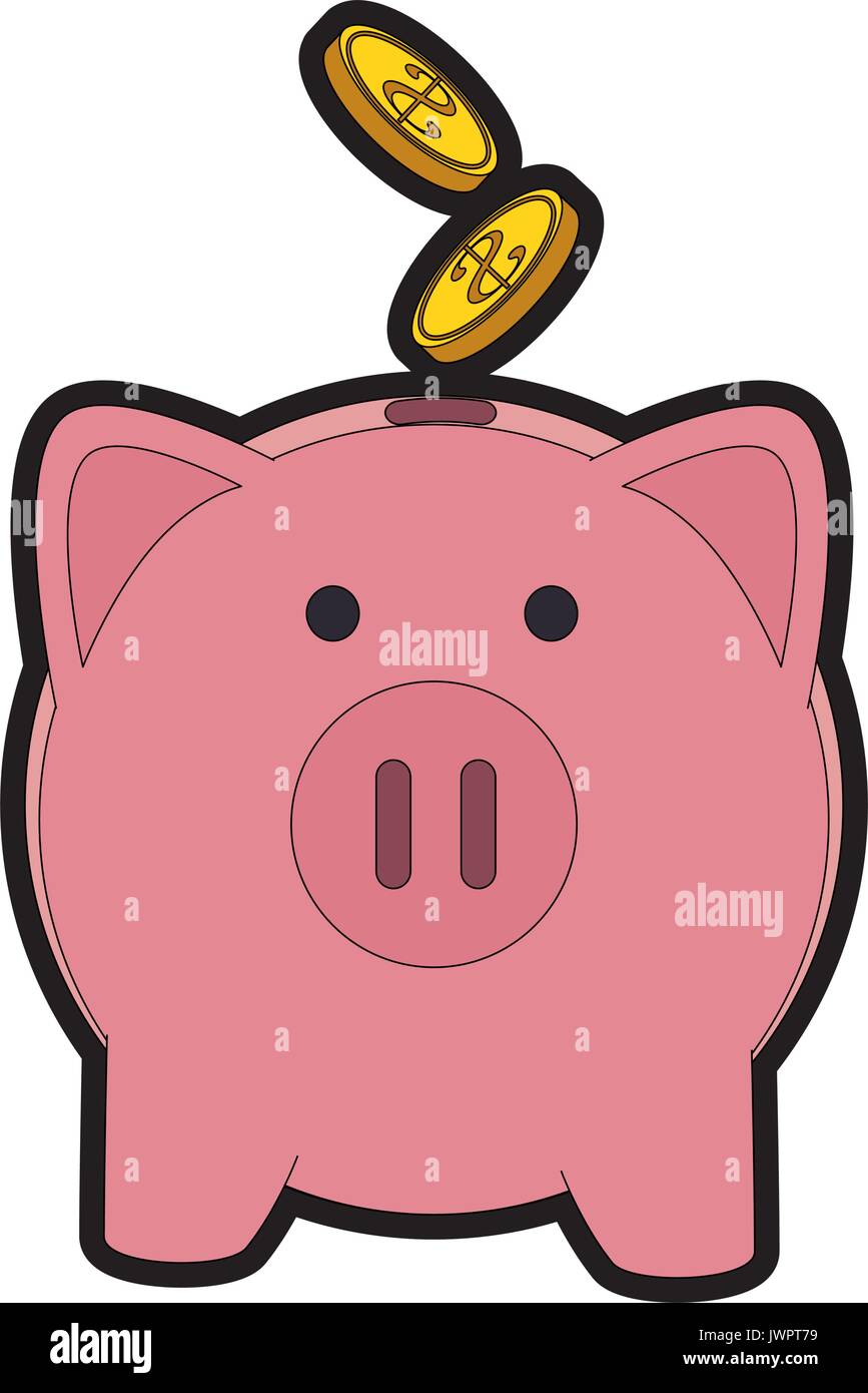 piggy bank icon over white background vector illustration Stock Vector ...