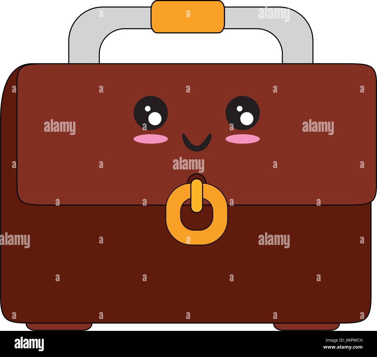 Business briefcase isolated kawaii cartoon icon vector illustration