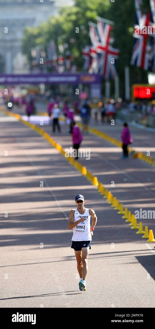France's Yohann Diniz competes in the Men's 50km Race Walk during day ten of the 2017 IAAF World Championships. Picture date: Sunday August 13, 2017. See PA story ATHLETICS World. Photo credit should read: John Walton/PA Wire. Stock Photo