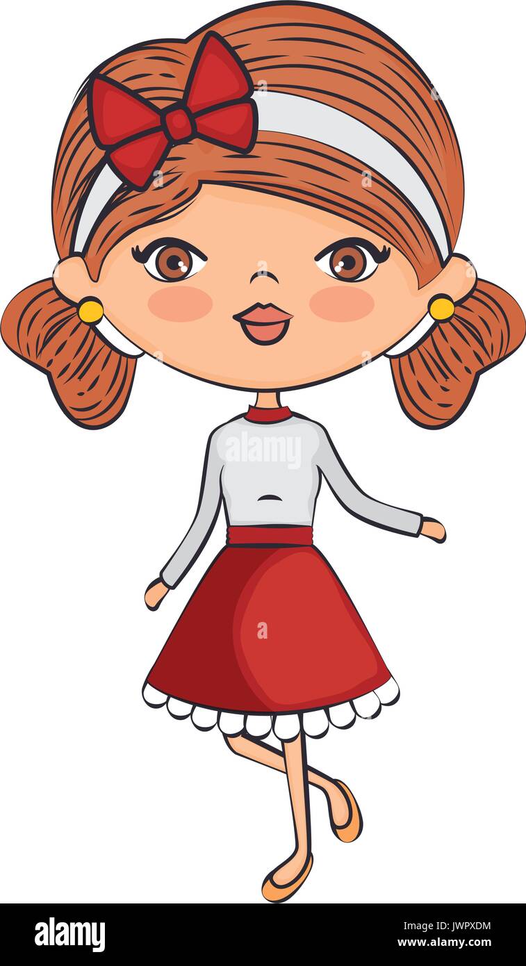 Cute cartoon girl icon vector illustration graphic design Stock Vector ...