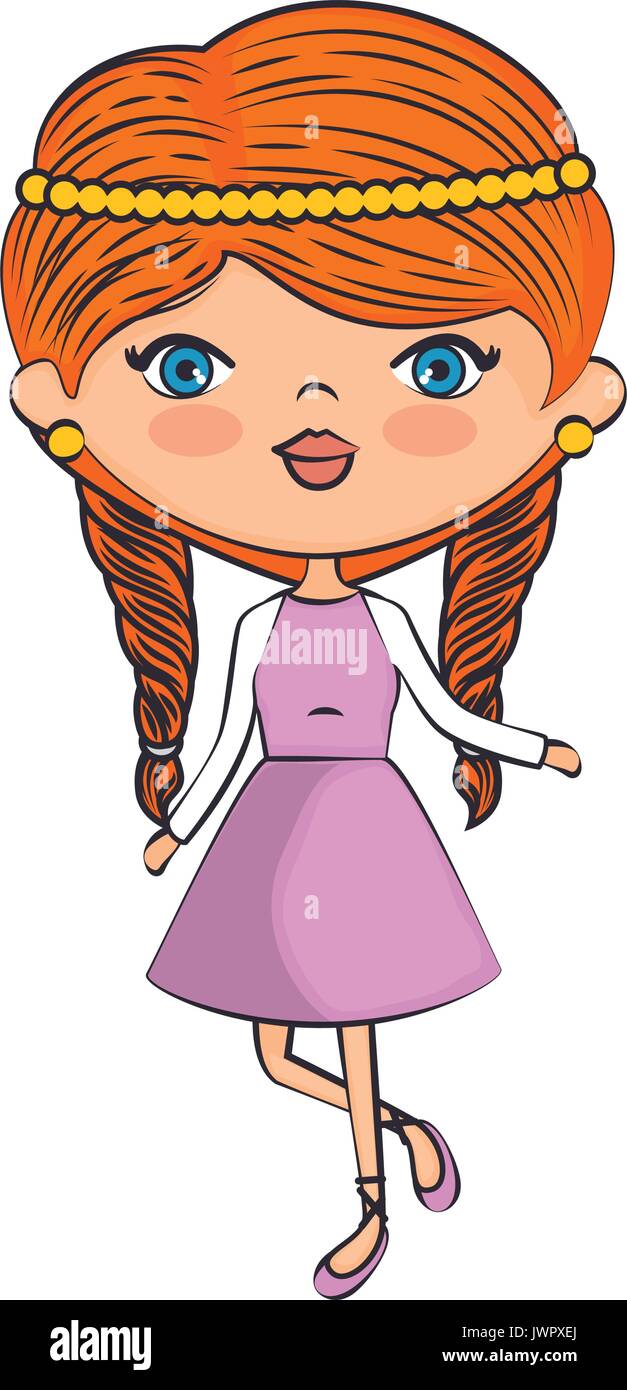 Cute cartoon girl icon vector illustration graphic design Stock Vector ...