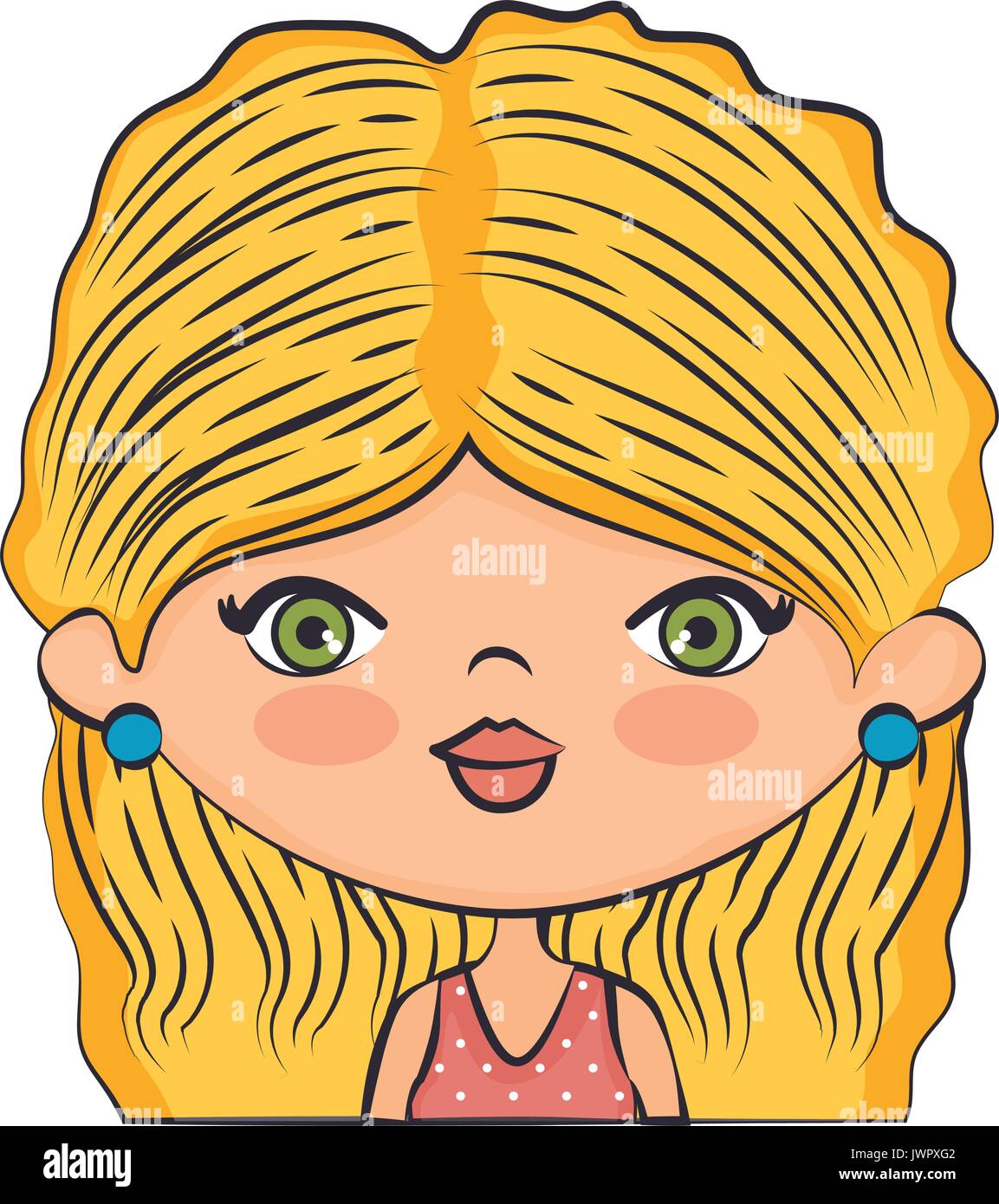 Cute cartoon girl icon vector illustration graphic design Stock Vector ...