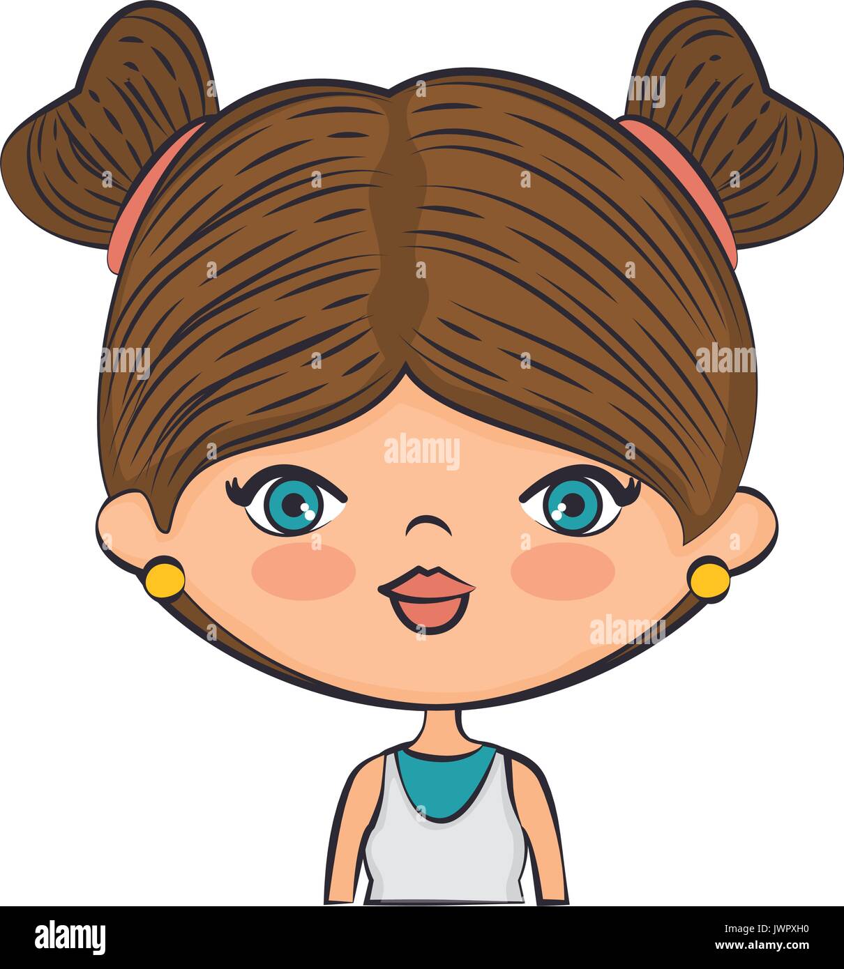 Cute cartoon girl icon vector illustration graphic design Stock Vector ...