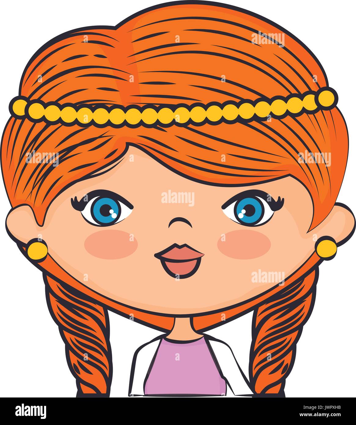 Cute cartoon girl icon vector illustration graphic design Stock Vector ...