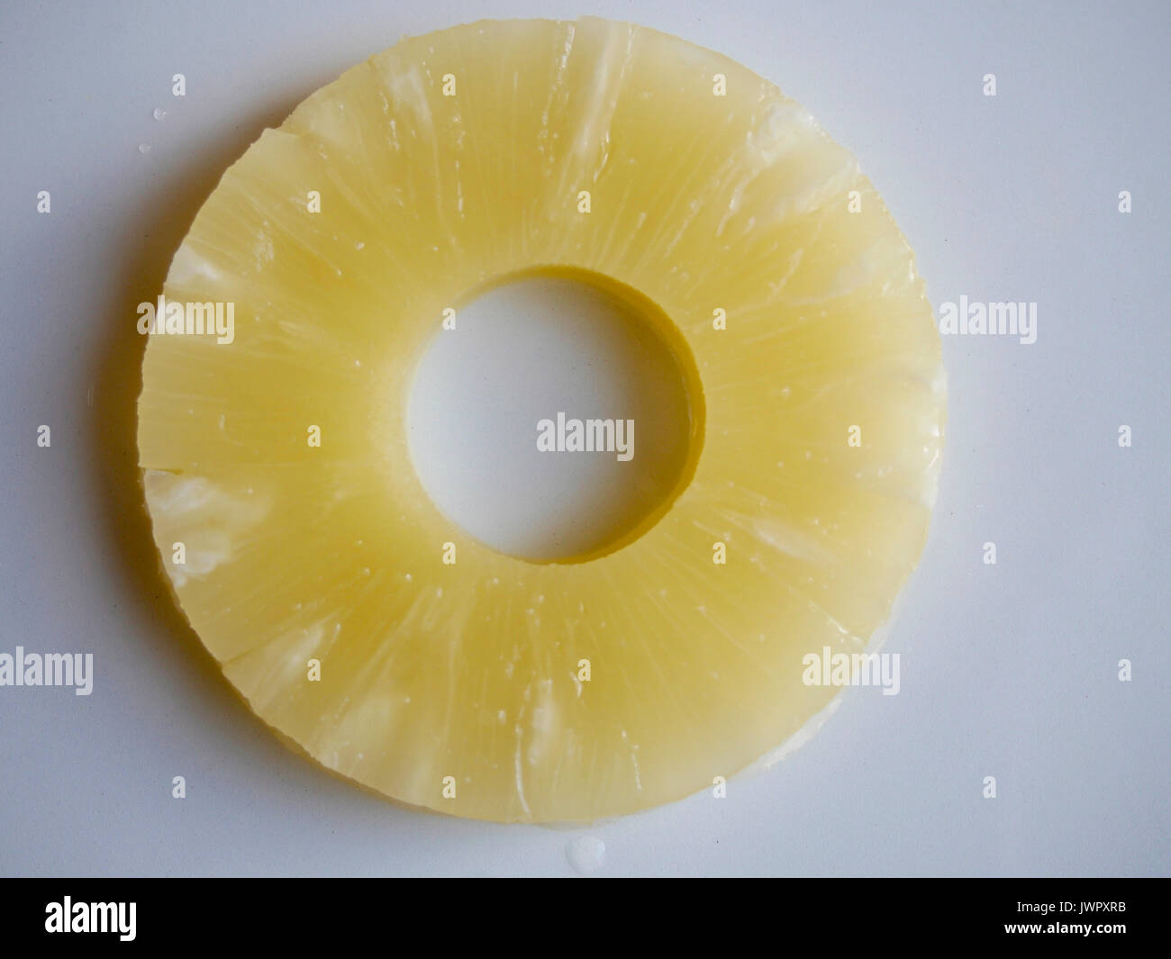 Sliced of pineapple on white background Stock Photo