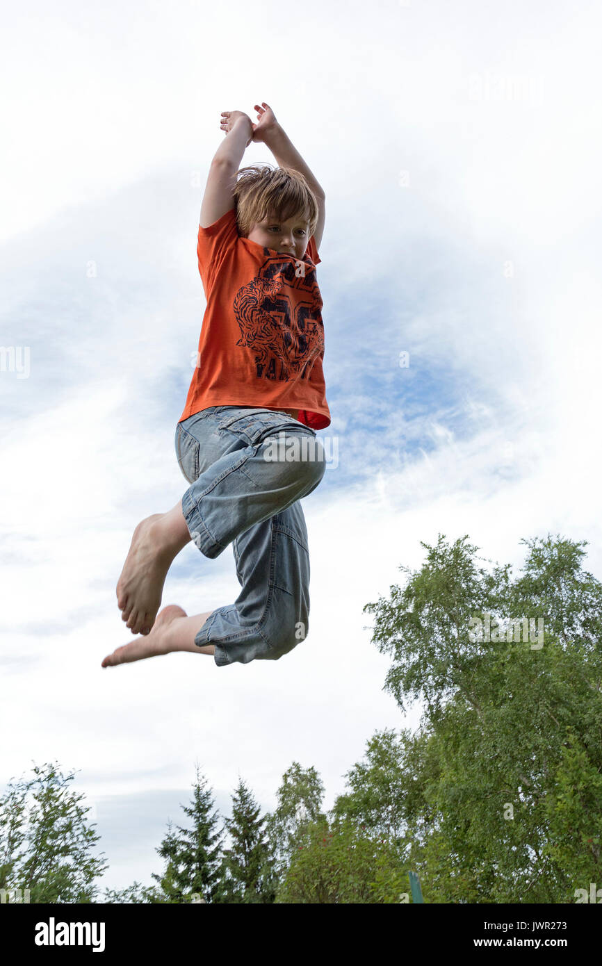 jumping boy Stock Photo