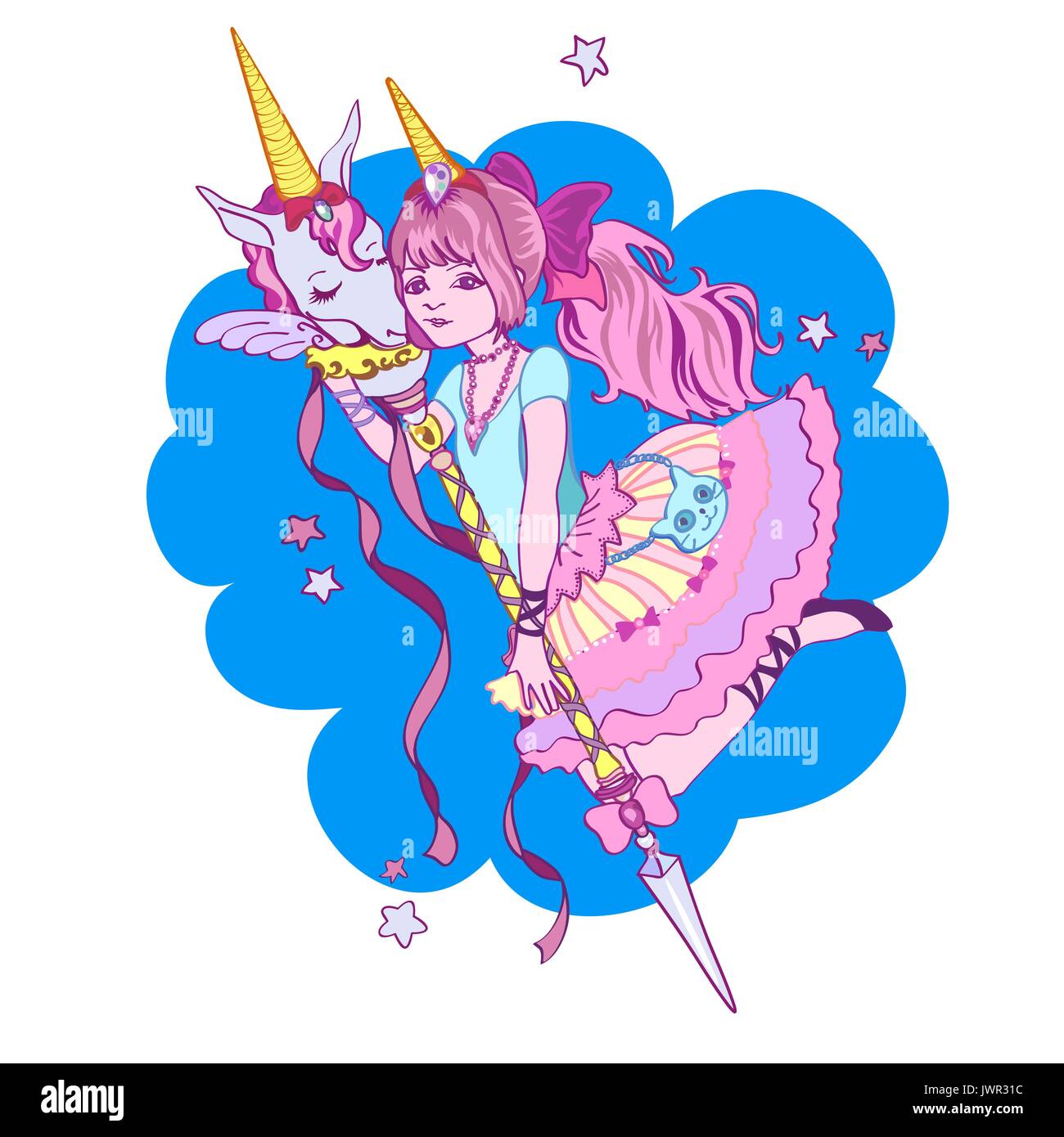 Girl And Magic Unicorn Greeting Card Stock Vector Image Art Alamy girl-and-magic-unicorn-greeting-card-stock-vector-image-art-alamy