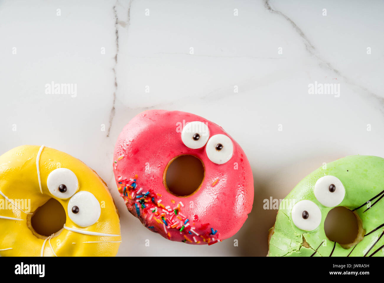 Ideas For Children Treats On Halloween Colorful Donuts In The