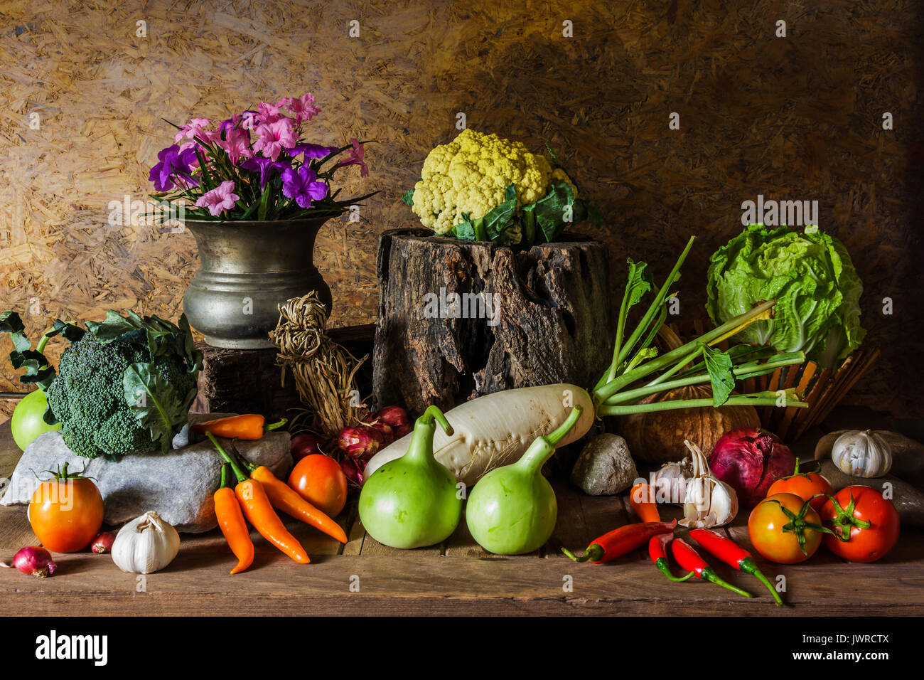 still life Vegetables, Herbs and Fruit as ingredients in cooking Stock ...
