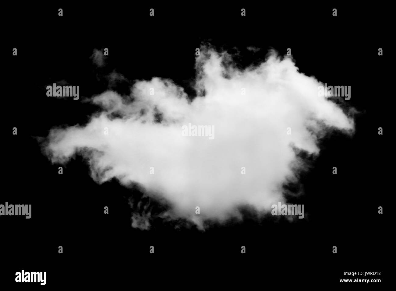 single of white cloud isolated on black background Stock Photo - Alamy