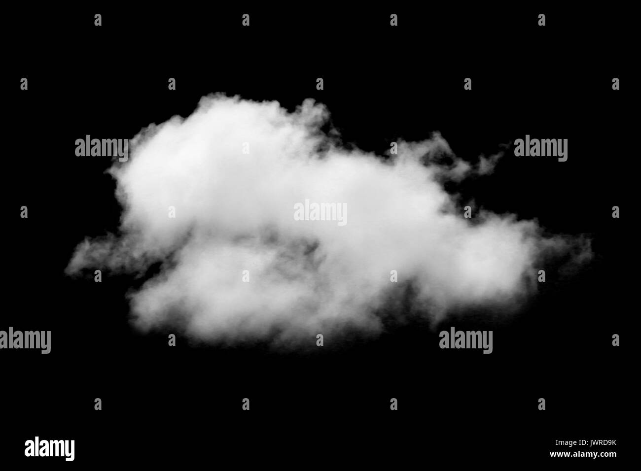 single of white cloud isolated on black background Stock Photo - Alamy