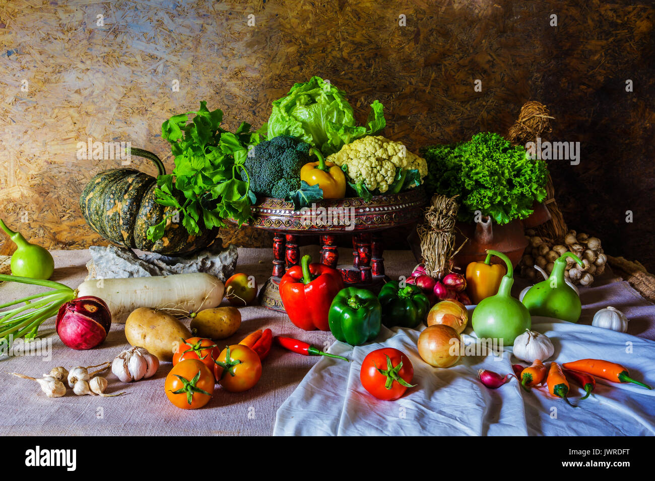 still life Vegetables, Herbs and Fruit as ingredients in cooking Stock ...