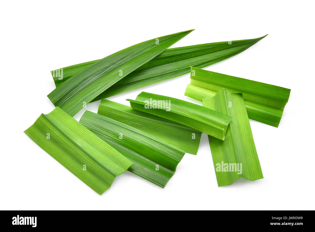 fresh green pandan leaves isolated on white background Stock Photo Alamy