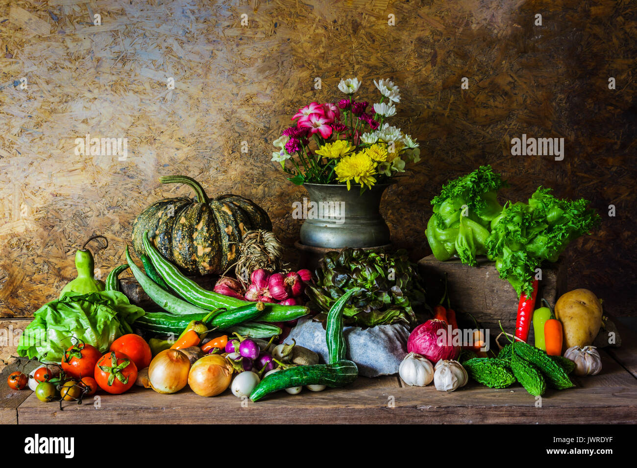 still life Vegetables, Herbs and Fruit as ingredients in cooking Stock ...
