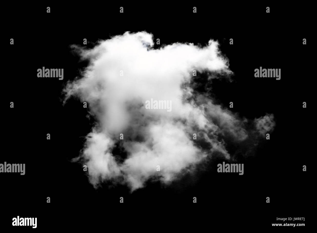 single white cloud isolated on black background Stock Photo - Alamy
