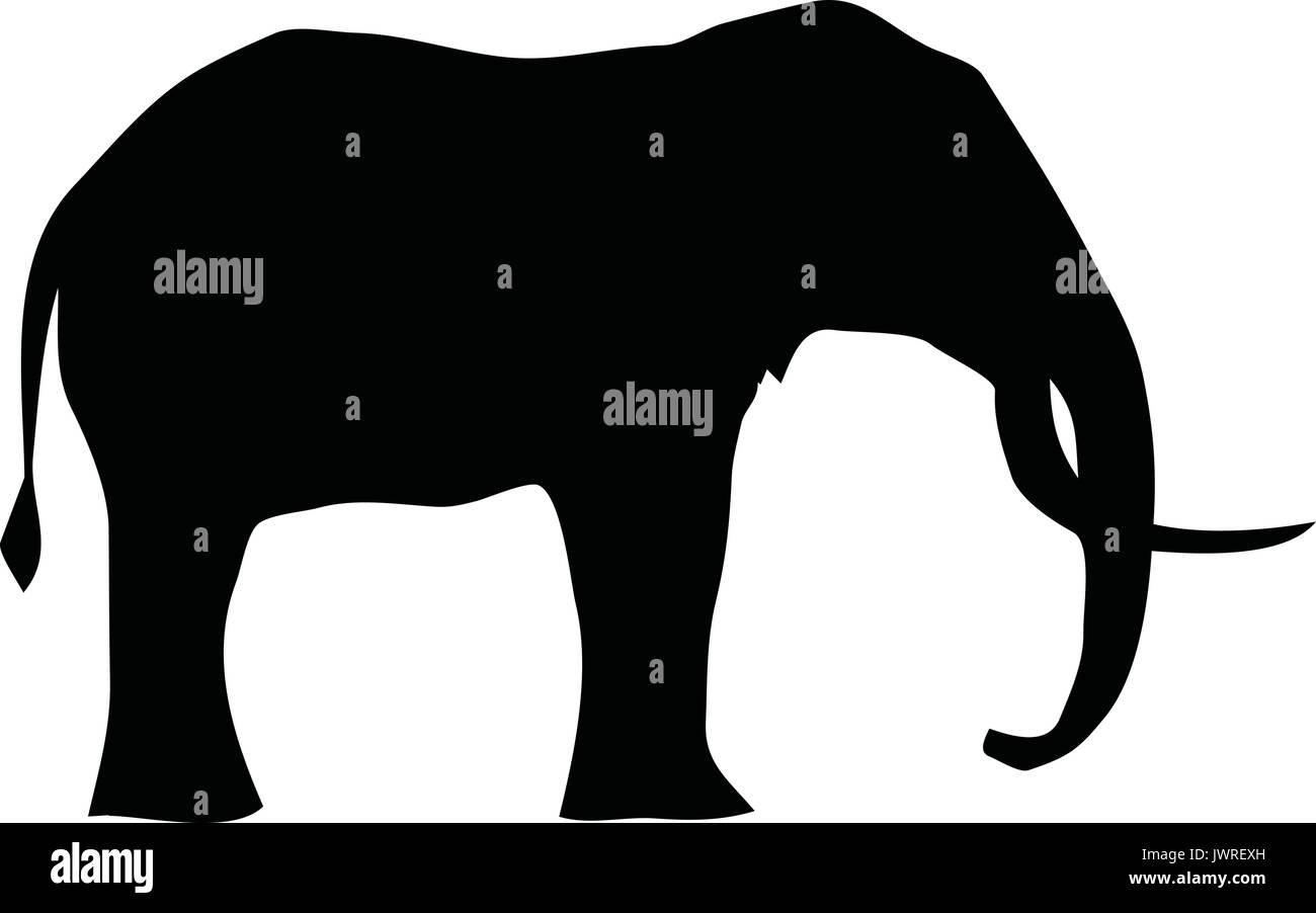 A black and white silhouette of an elephant Stock Vector Image & Art ...