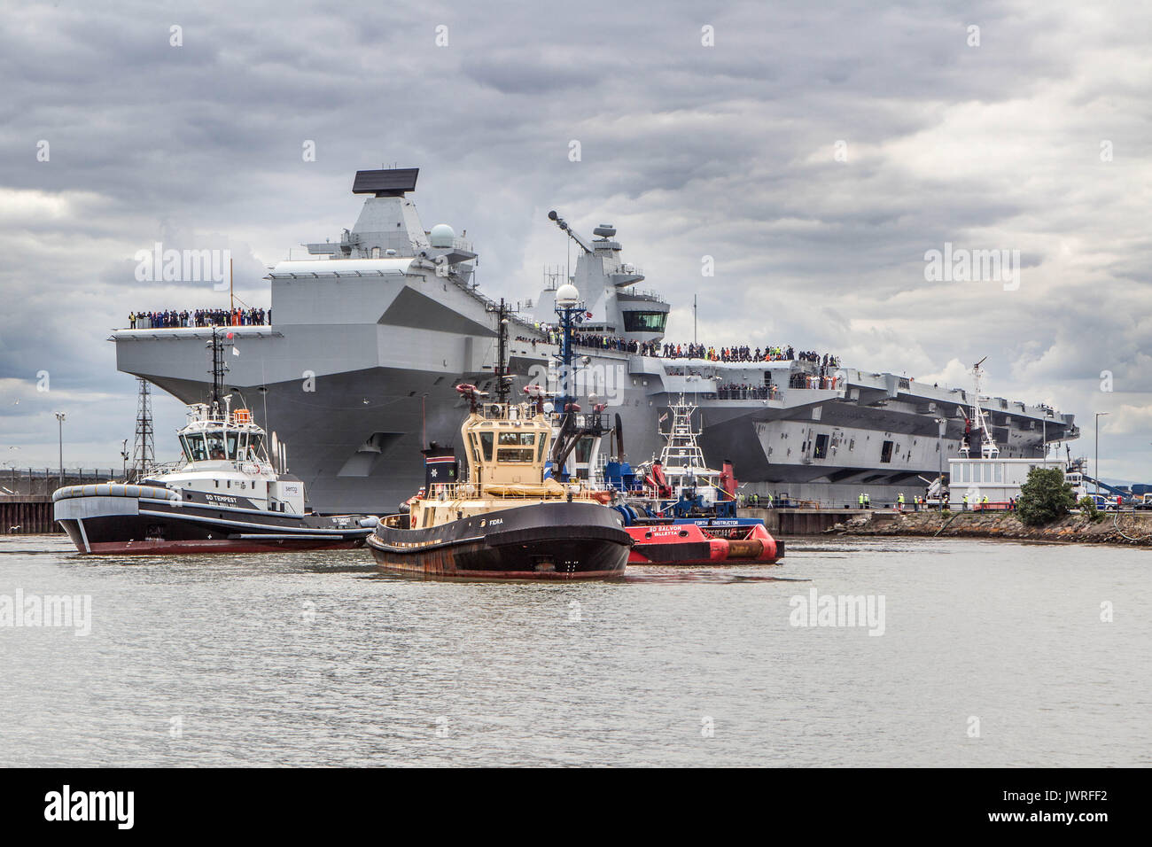 Aircraft Carrier Queen Elizabeth Launch Stock Photo