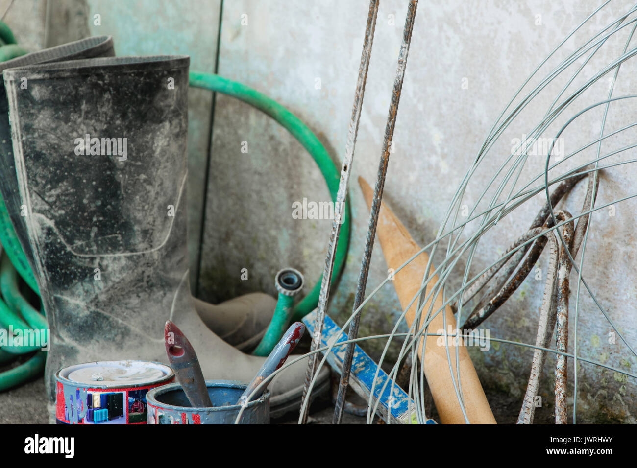 Rubber boots construction site hires stock photography and images Alamy