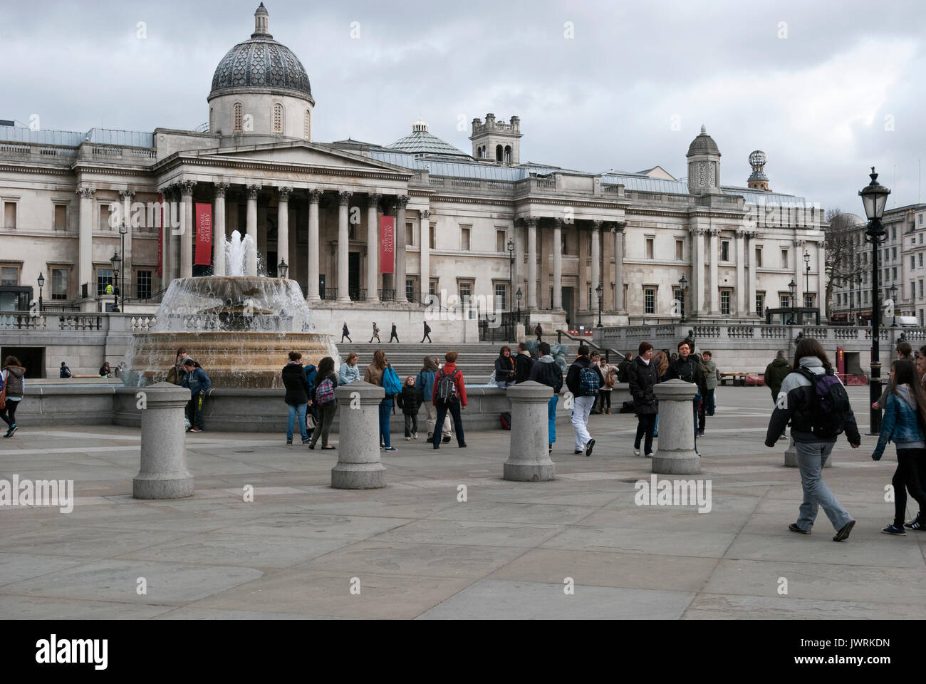 London England, The National Gallery, Art Museum, Trafalgar Square, The City of Westminster, Tourist Attraction, Historical 18th Century Building Stock Photo