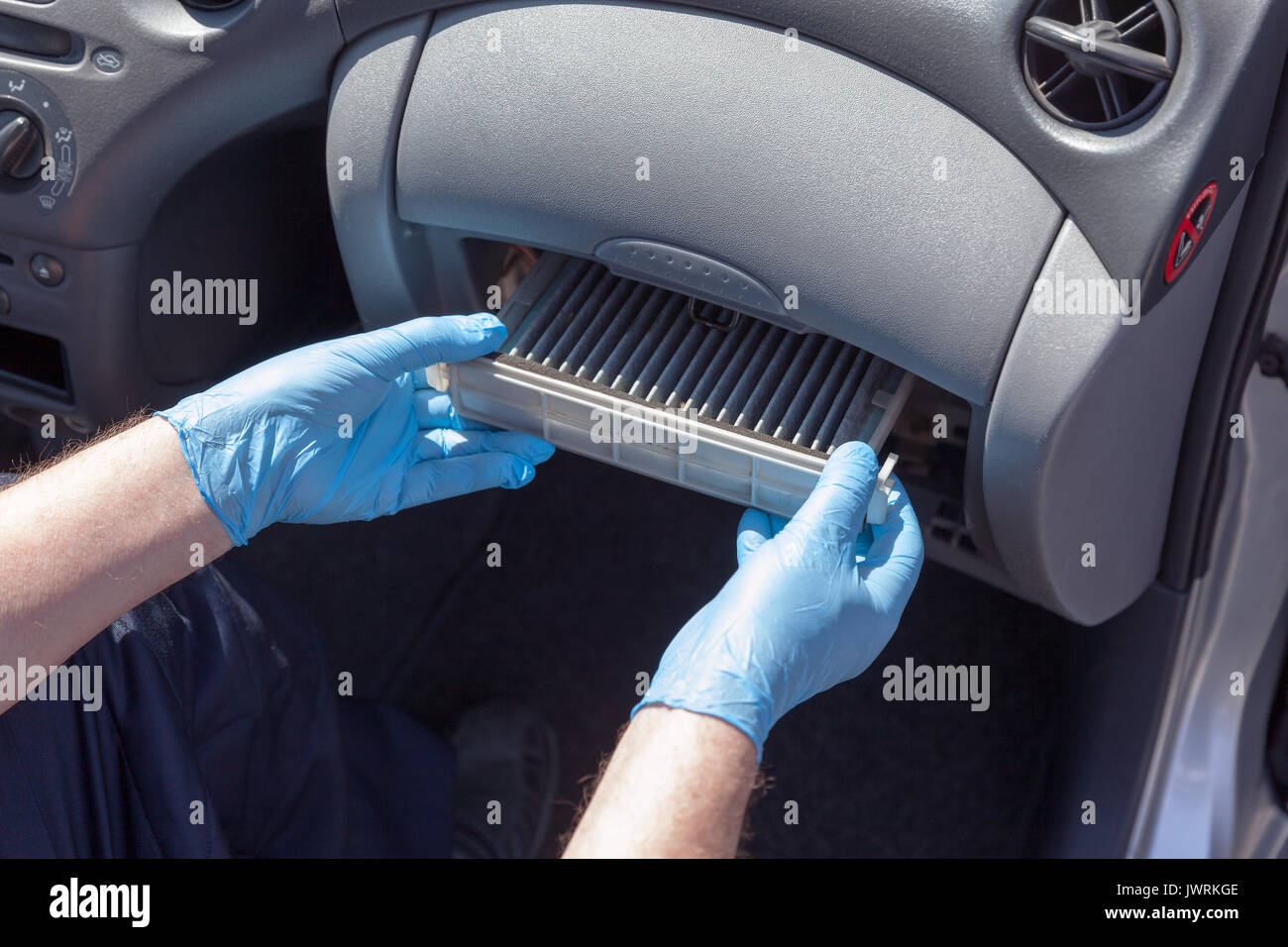 Changing The Cabin Air Filter Stock Photo 153569598 Alamy