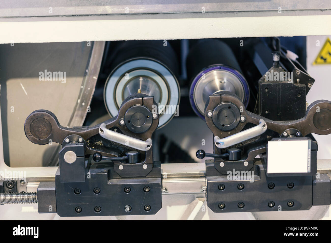 Metal rollers for printing press, abstract background Stock Photo - Alamy