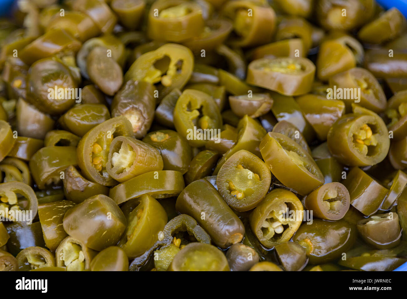Green jalapenos sliced isolated hi-res stock photography and images - Alamy