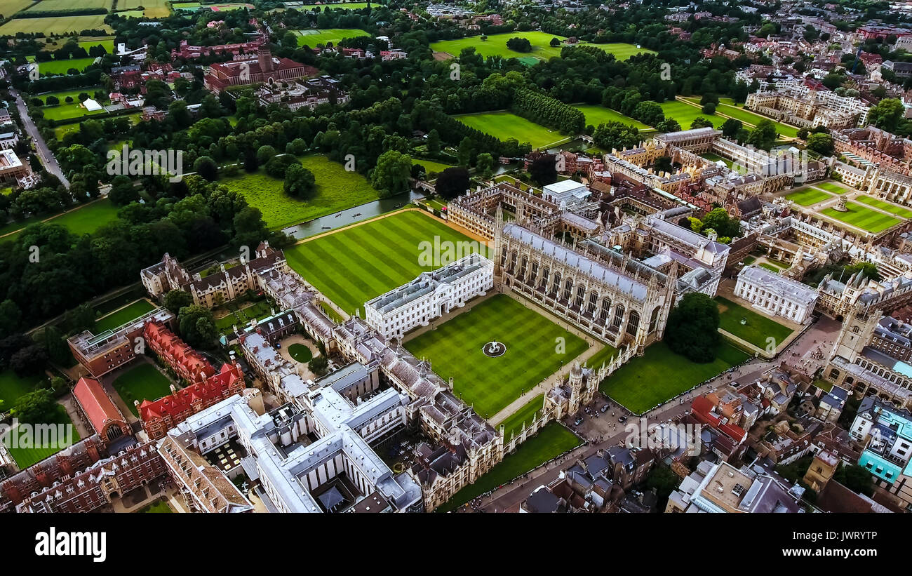 Aerial Stock Photo Of Education Icon Cambridge University in England UK Stock Photo