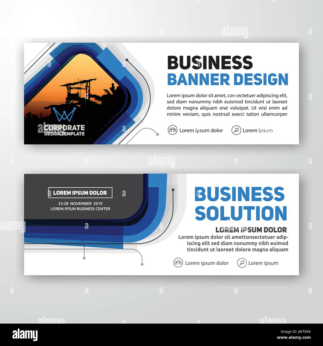 Modern Corporate Banner Background Design For Letterhead Document
