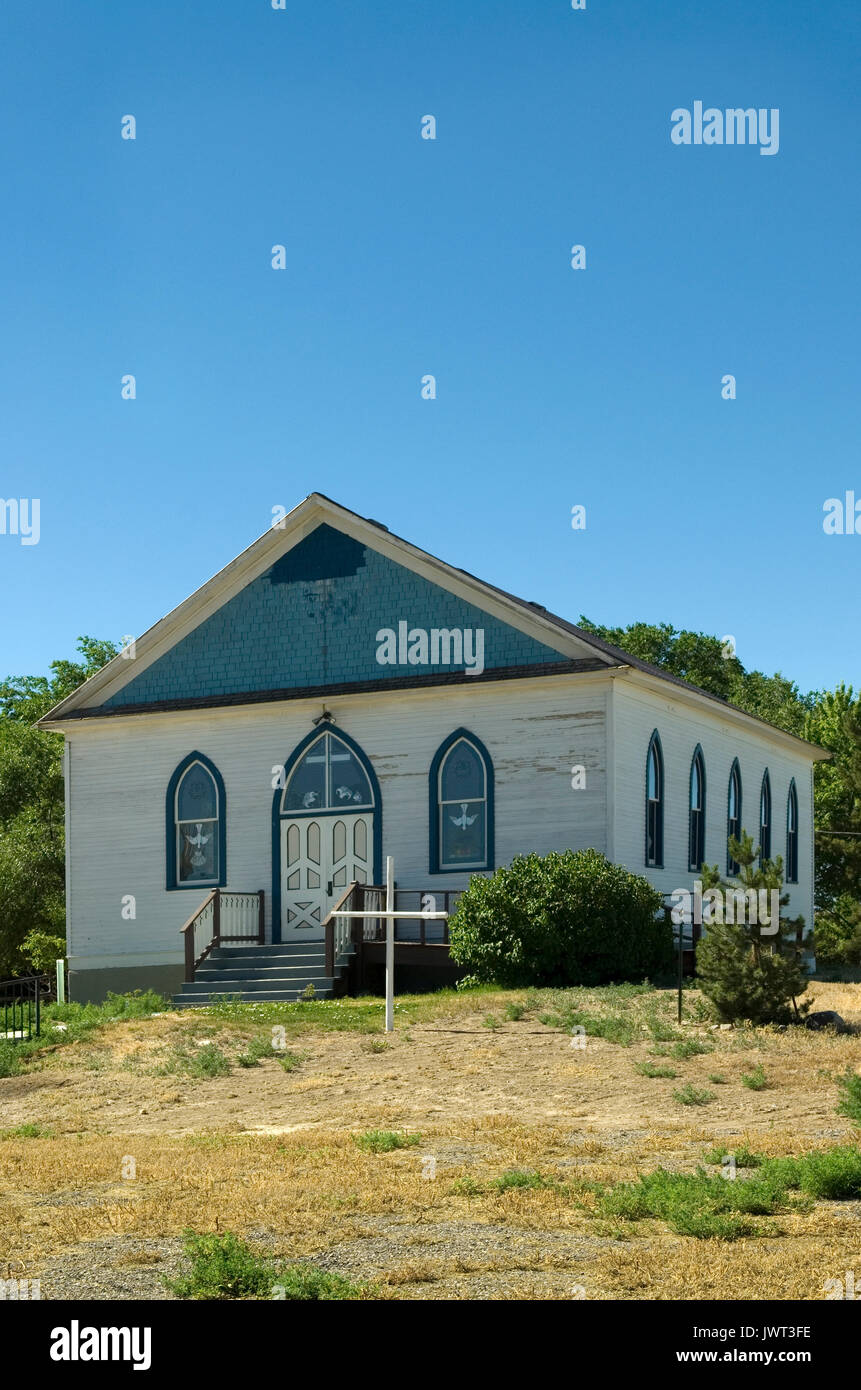1913 German Lutheran Church at Museum of the Mountain West Montrose Colorado USA. Stock Photo