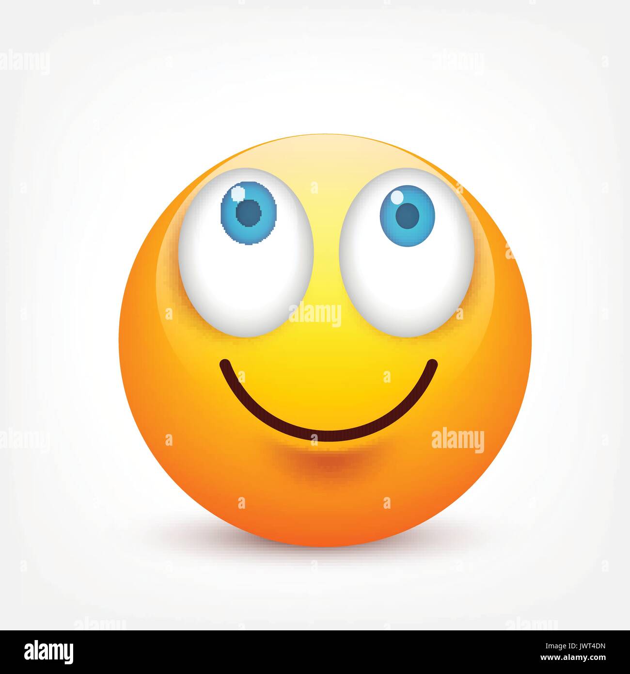 Smiley with blue eyes,emoticon. Yellow face with emotions. Facial  expression. 3d realistic emoji. Sad,happy,angry faces.Funny cartoon  character.Mood.Vector illustration Stock Vector Image & Art - Alamy