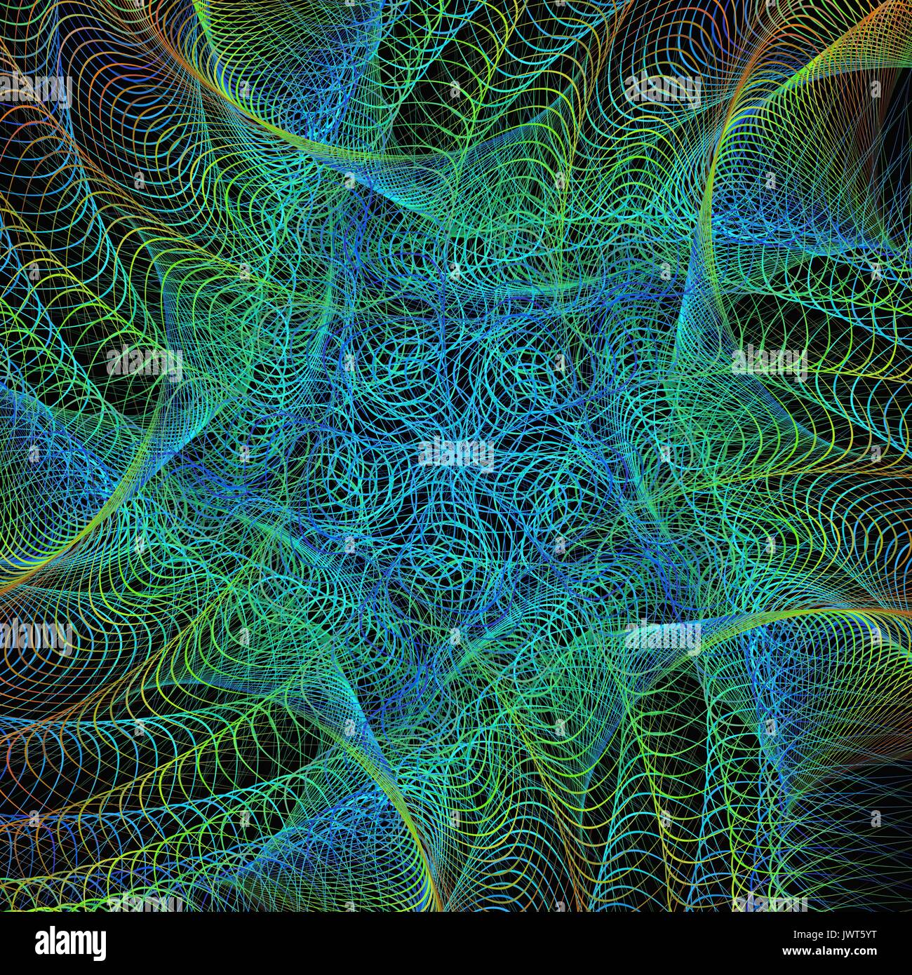 Abstract green fractal art design background Stock Vector