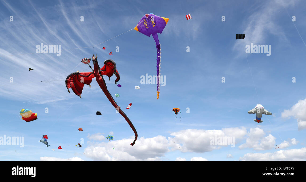 Kites are flown over Southsea Common during the 2017 Portsmouth Kite