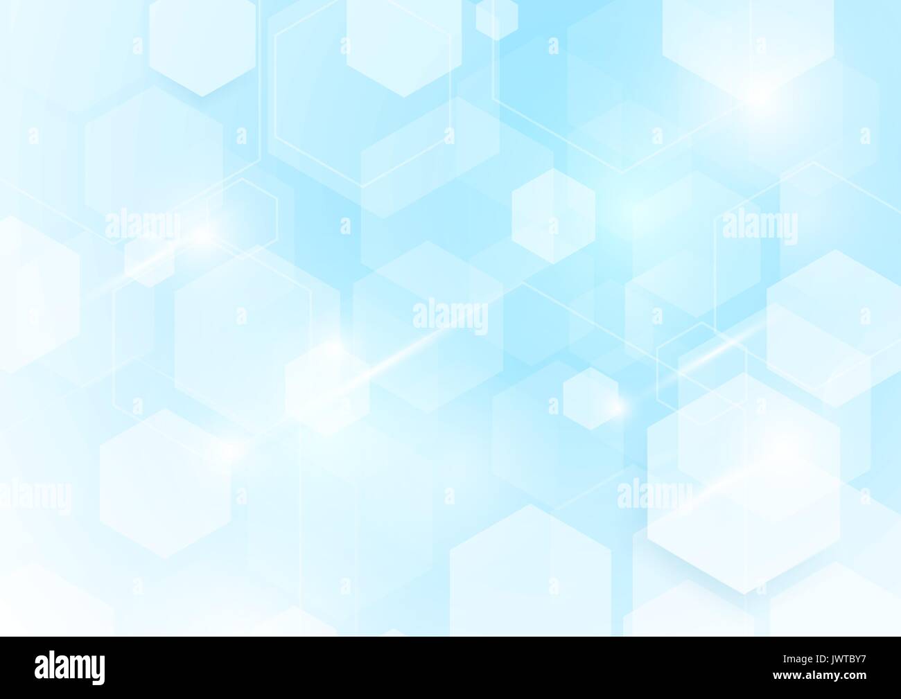 Abstract repeating hexagonal shape on blue and white background Stock ...