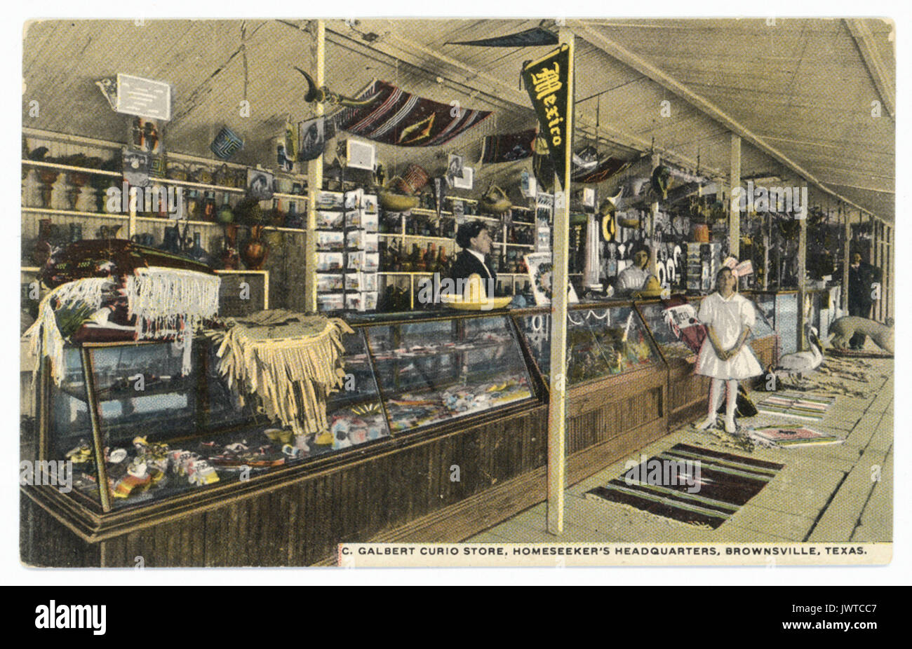 C. Galbert Curio Store, Homeseeker's Headquarters, Brownsville, Texas. Stock Photo