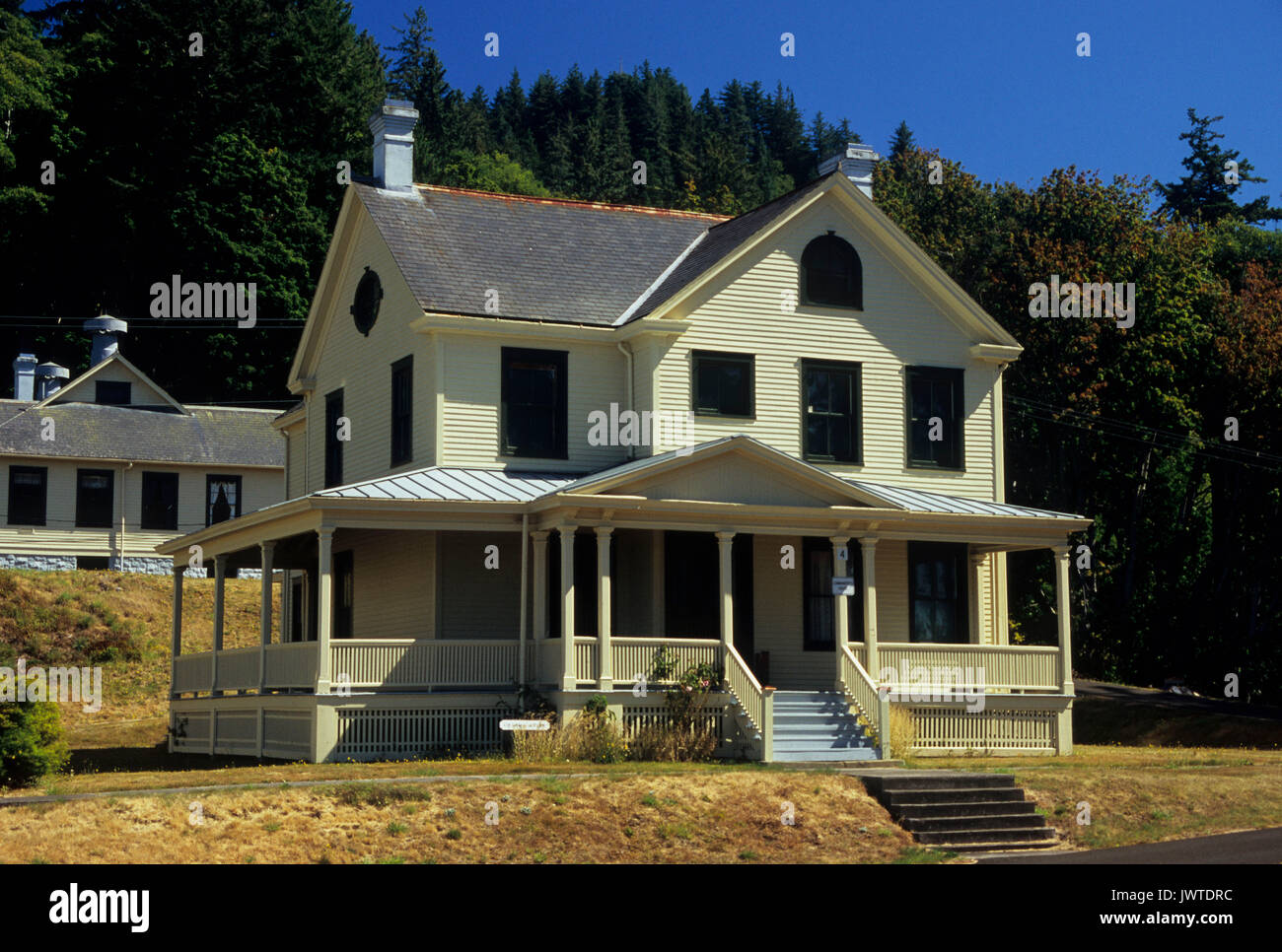 Commander's House, Fort Columbia State Park, Lewis & Clark National Historic Park, Washington Stock Photo