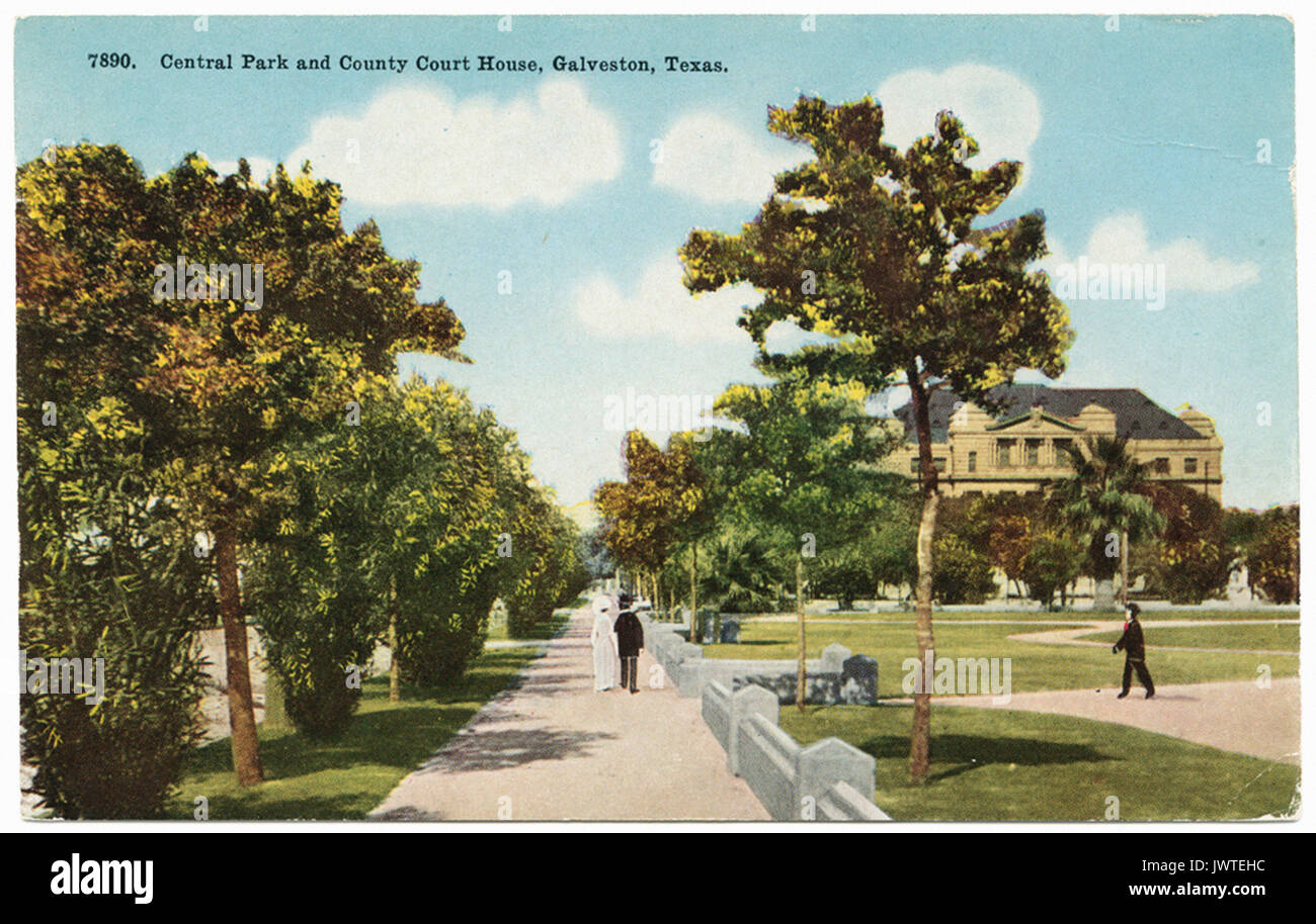 Central Park and County Court House, Galveston, Texas Stock Photo Alamy