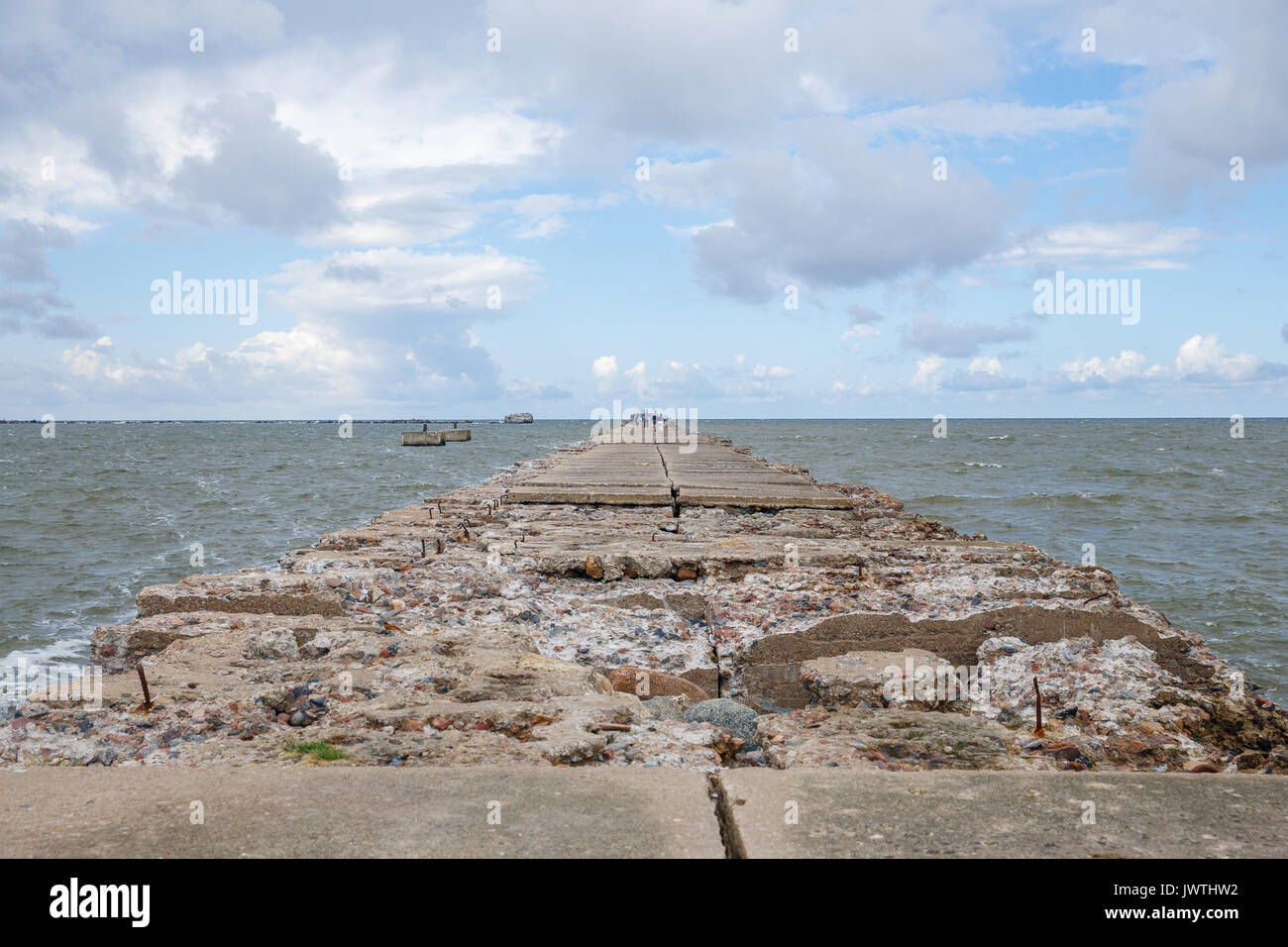 Baltic beach mole at Liepaja, Latvia. Karaosta 2017 Stock Photo - Alamy