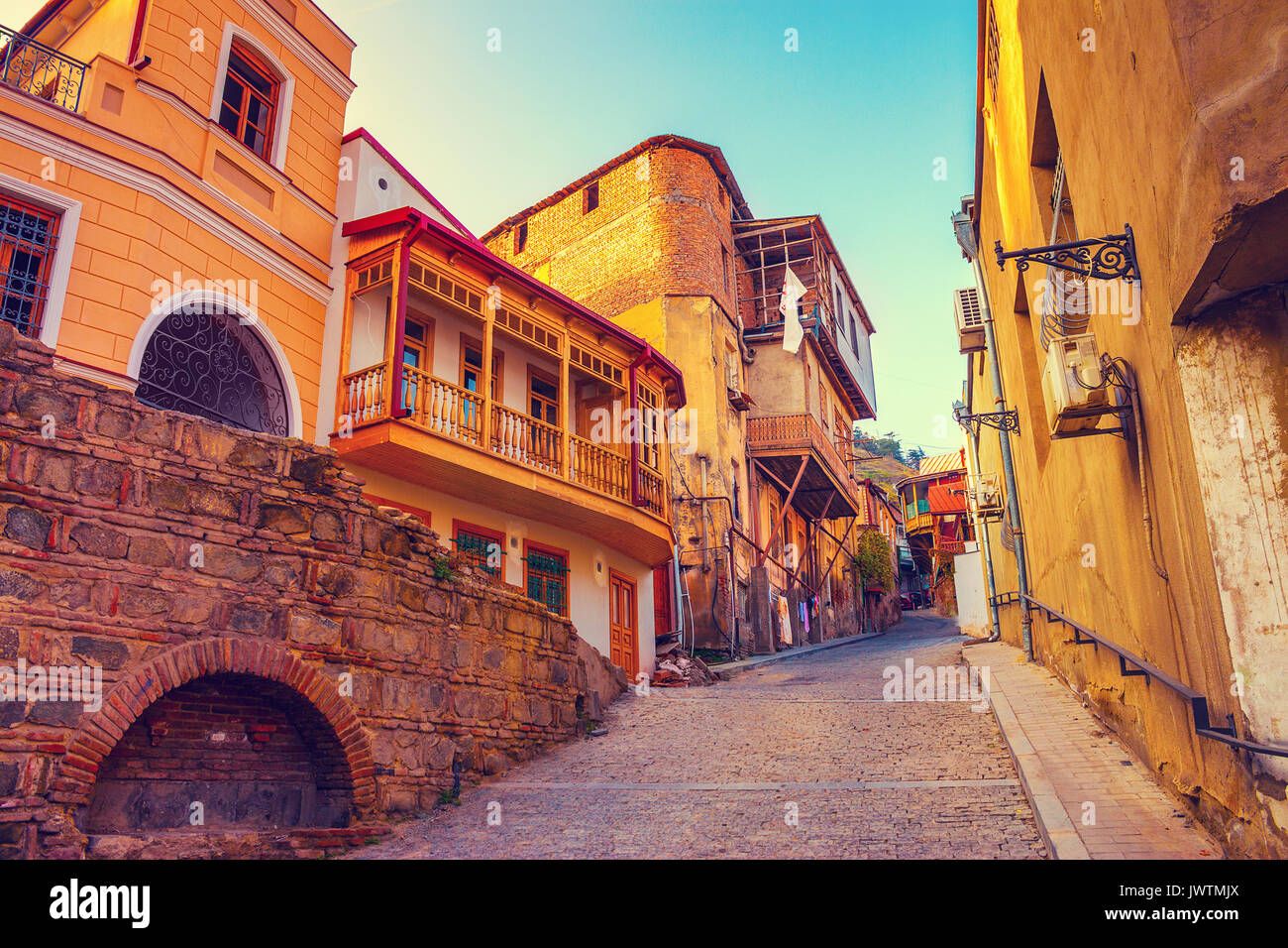Old quarter in Tbilisi city, Georgia country Stock Photo