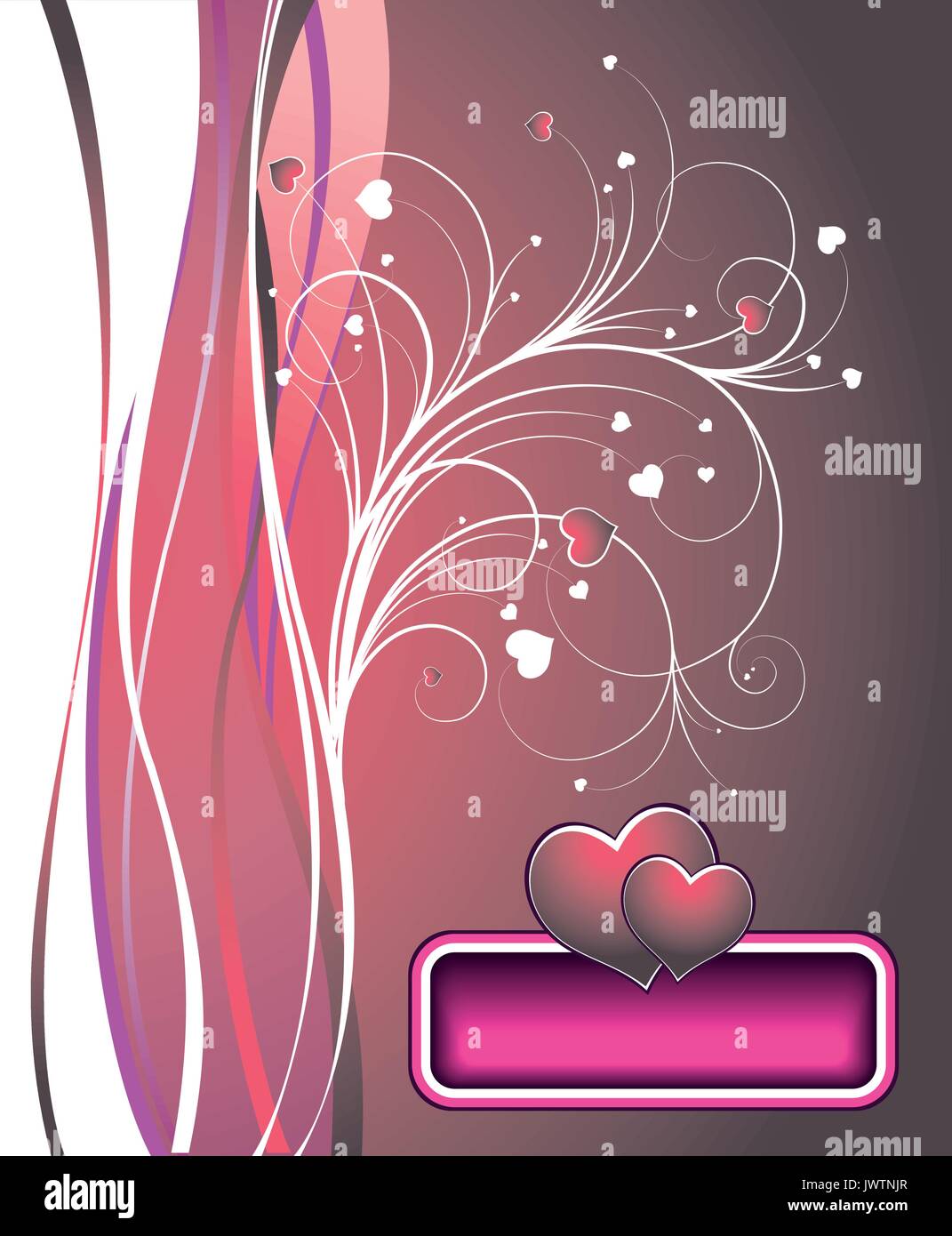 Vector illustration with heart on pink bacground Stock Vector Image ...