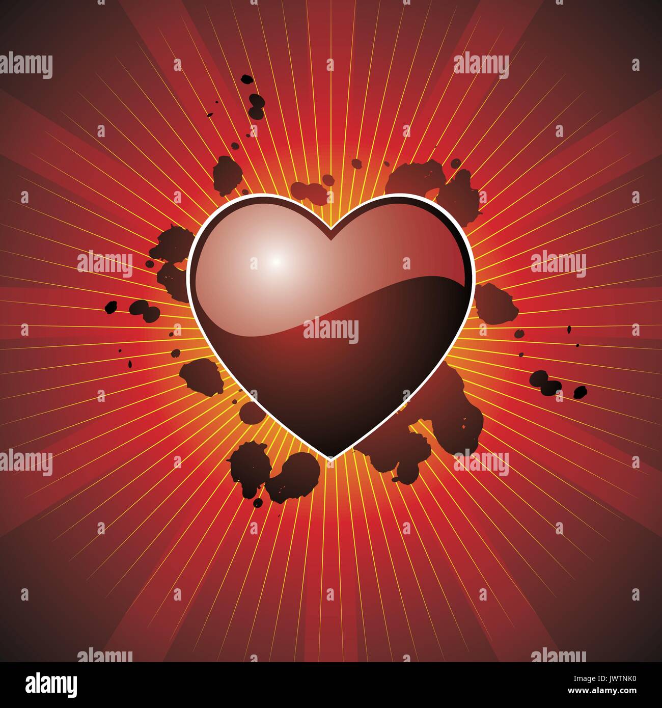 Vector illustration with glossy red heart Stock Vector Image & Art - Alamy