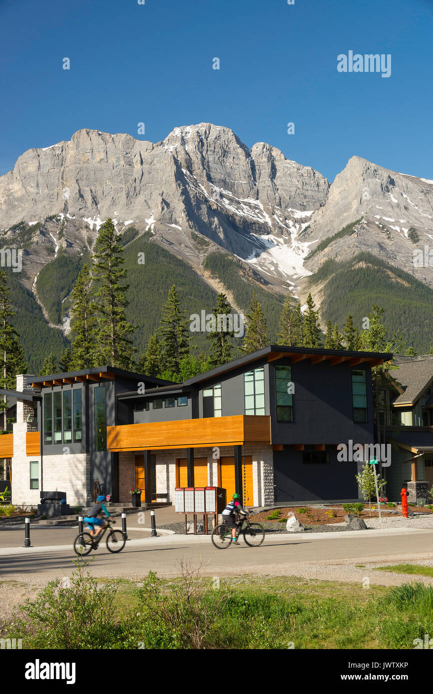 Beautiful Housing and Rocky Mountain Scenes and Pine Forest in Canmore