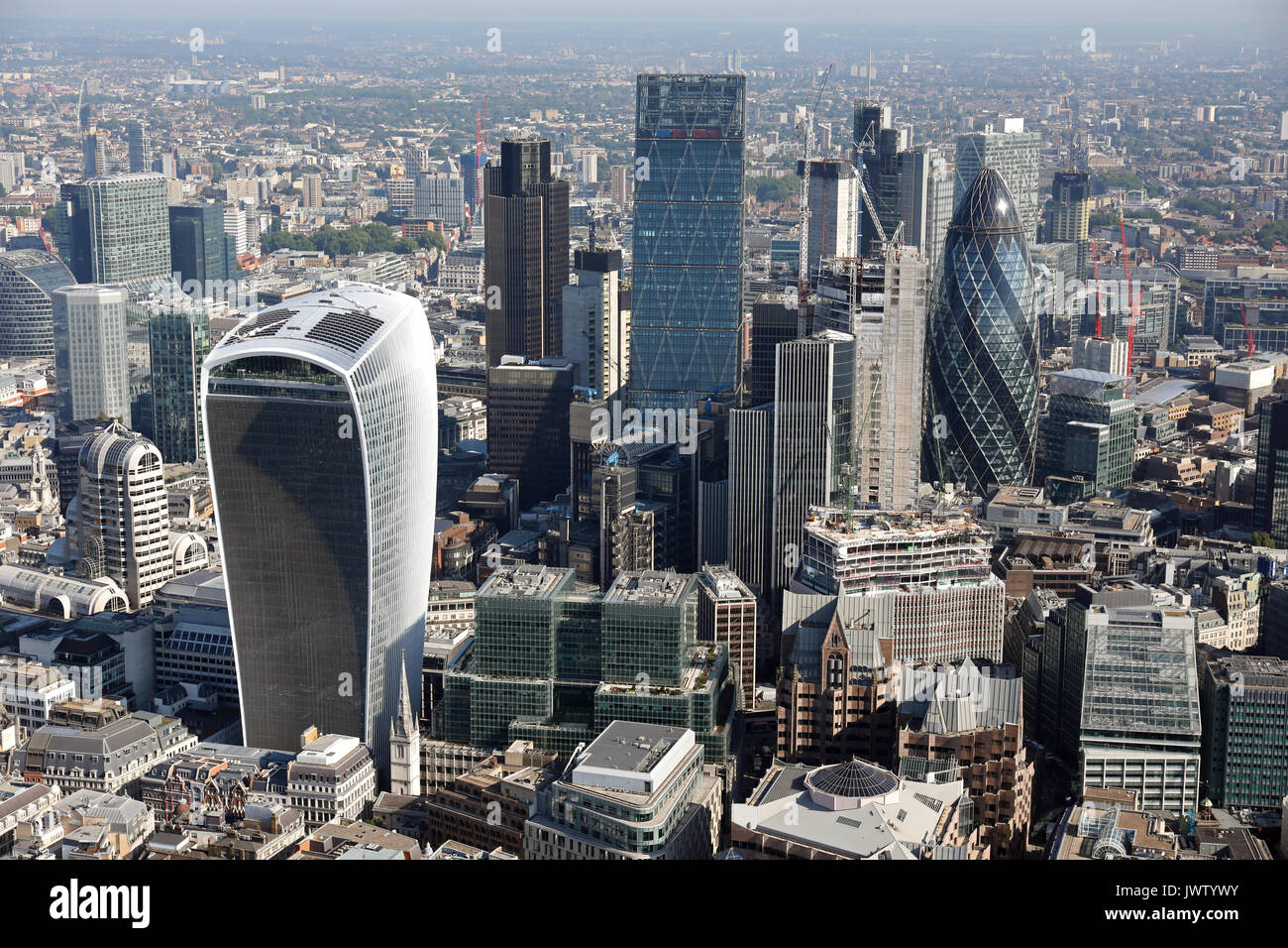 aerial view of The City of London Stock Photo