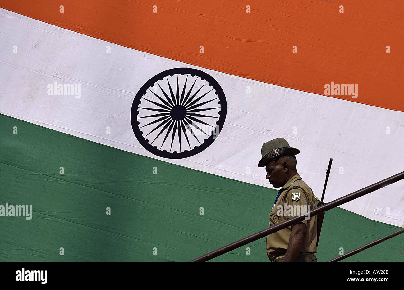 New Delhi, India. 13th August, 2017. National Flag hoisting ceremony ...