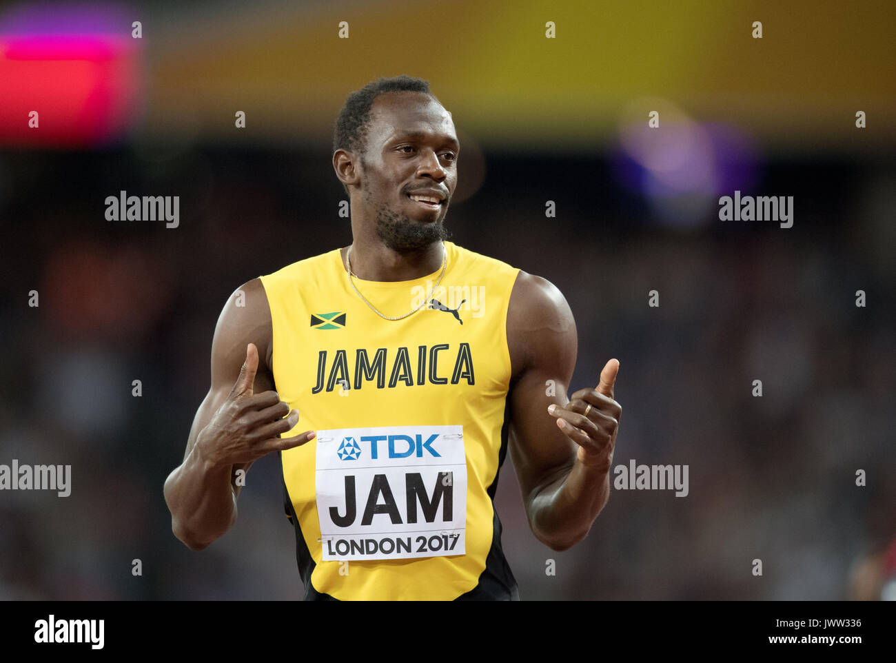 Bolt Sprinter London, UK. 13th Aug, 2017. Sprinter Usain Bolt of Jamaica can be seen ...