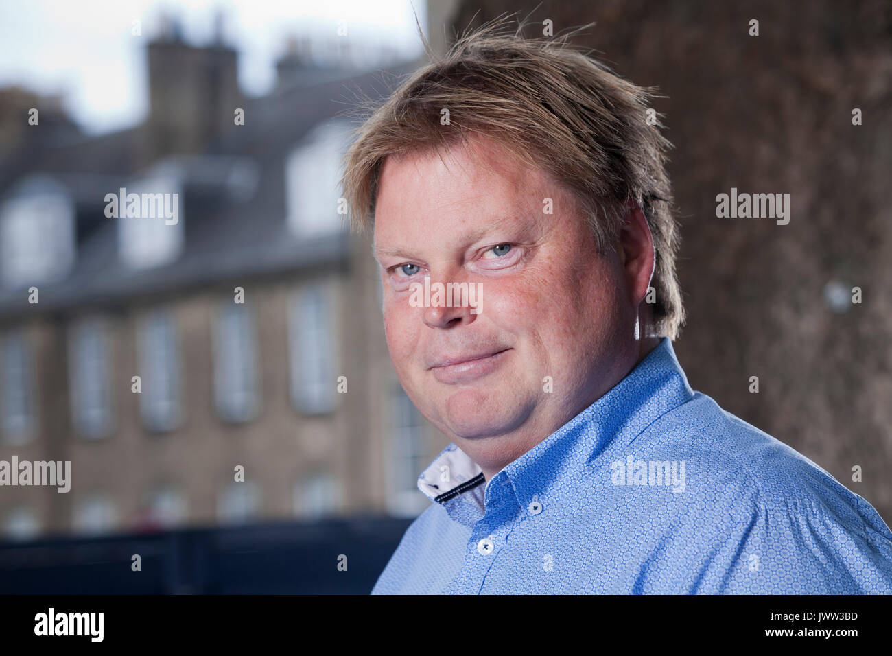 Edinburgh, UK. 13th Aug, 2017. J¿rn Lier Horst, the Norwegian author of crime fiction appearing, at the Edinburgh International Book Festival. Credit: GARY DOAK/Alamy Live News Stock Photo