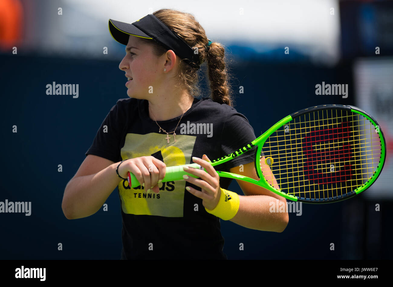 Cincinnati, United States. 13th Aug, 2017. Jelena Ostapenko of Latvia