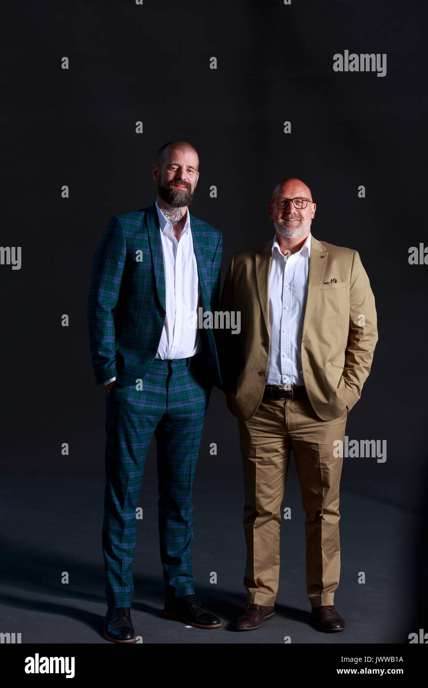 Edinburgh, Scotland, UK. 14th Aug, 2017. Day 3 Edinburgh International Book Festival. Pictured Martin Holmen and Michael J Malone. Credit: Pako Mera/Alamy Live News Stock Photo