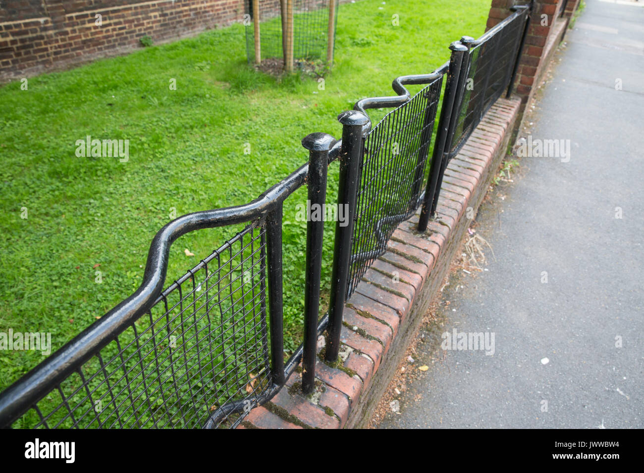 London, UK. 14th August, 2017. 'Stretcher fences' on the Rockingham