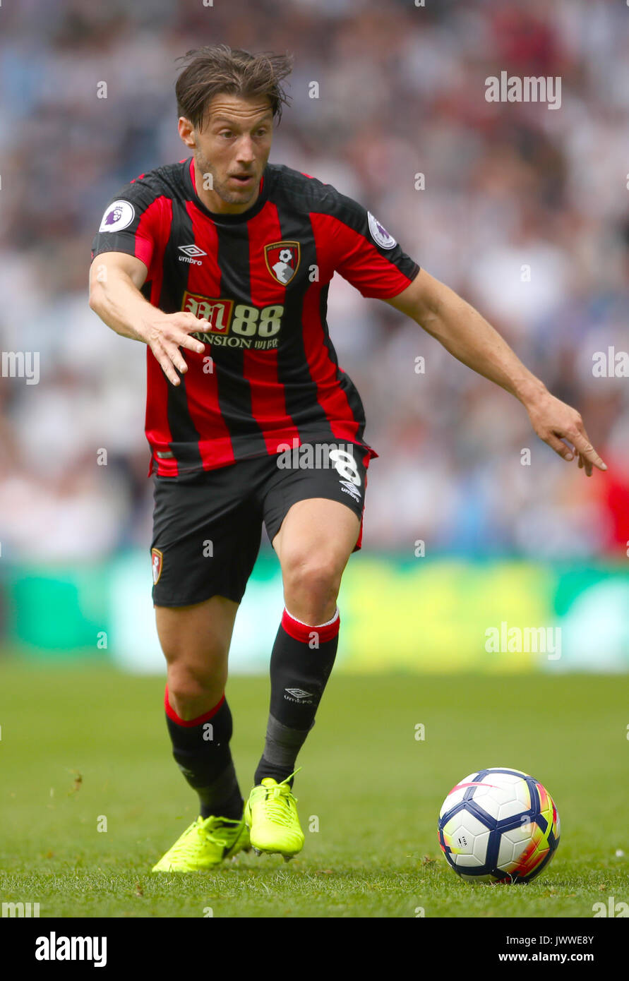 AFC Bournemouth's Harry Arter during the Premier League match at The Hawthorns, West Bromwich. PRESS ASSOCIATION Photo. Picture date: Saturday August 12, 2017. See PA story SOCCER West Brom. Photo credit should read: Nick Potts/PA Wire. RESTRICTIONS: No use with unauthorised audio, video, data, fixture lists, club/league logos or 'live' services. Online in-match use limited to 75 images, no video emulation. No use in betting, games or single club/league/player publications. Stock Photo